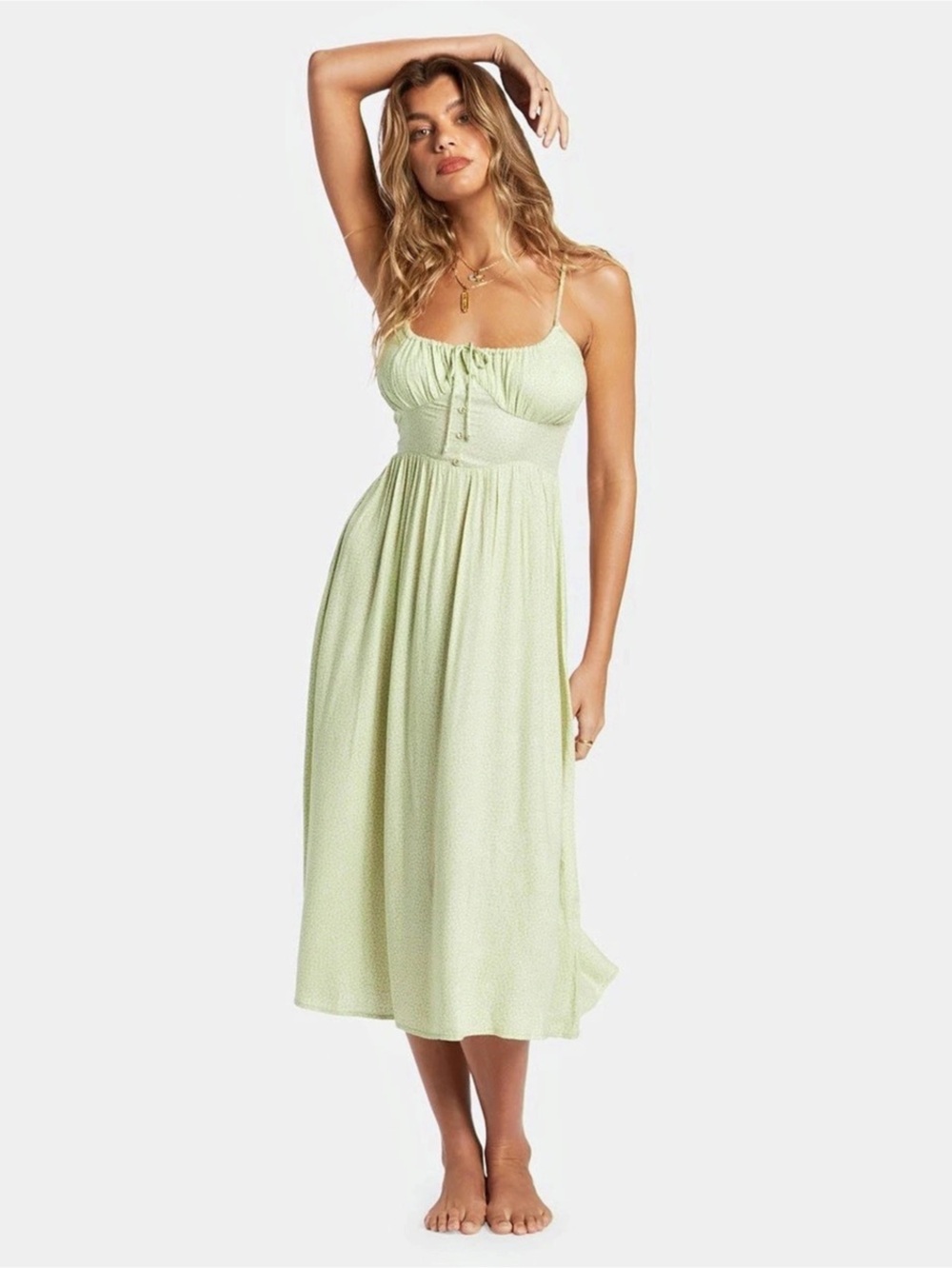Billabong Texas Beach Midi Dress in Green Size Small NWT
